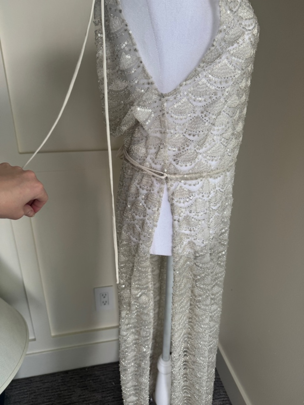 Reformation Champagne Beaded Maxi Dress - Picture 8 of 14